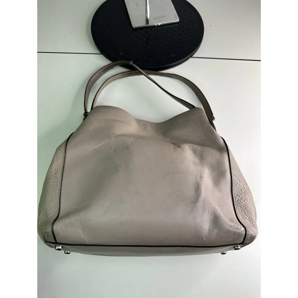 Coach Edie Shoulder Bag Gray/Taupe w/ Wallet (Coach F12034)